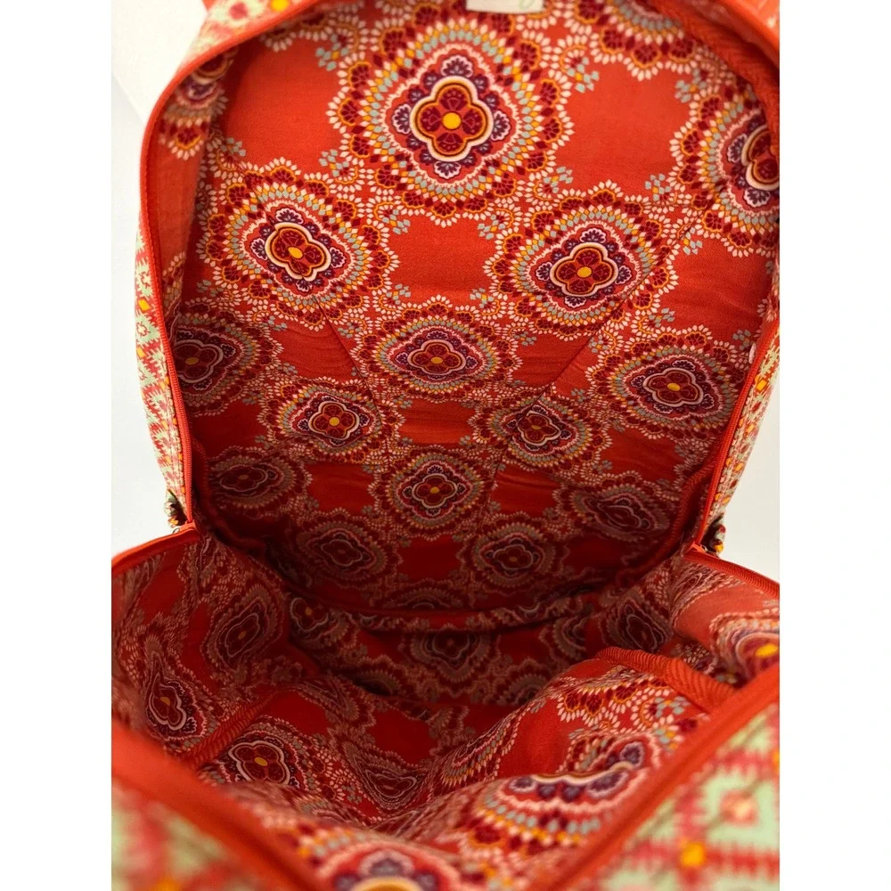 Vera Bradley Frill Lylas Backpack Paprika Retired Orange, Floral, Aztec. School